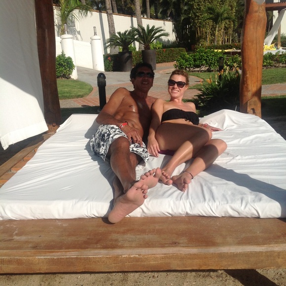 Black bandeau style rip curl bikini with fringe. - Picture 3 of 4